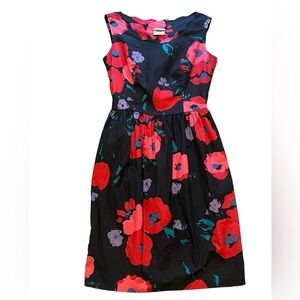 Laura Ashley 80’s vintage multicolor floral scallop neck 100% cotton mini dress